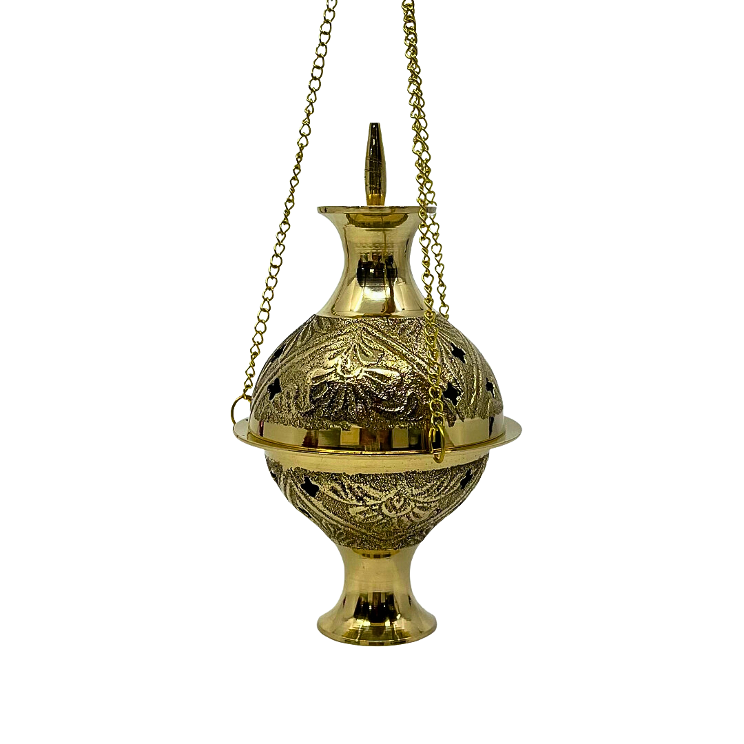 Charcoal Burner Brass Embossed Hanging