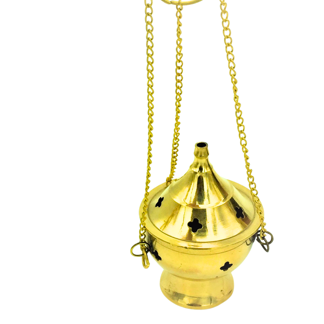 Charcoal Burner Hanging Brass Censer Small