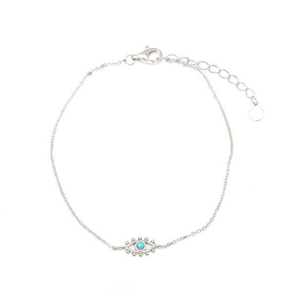 Bracelet Opalite Evil Eye Blue