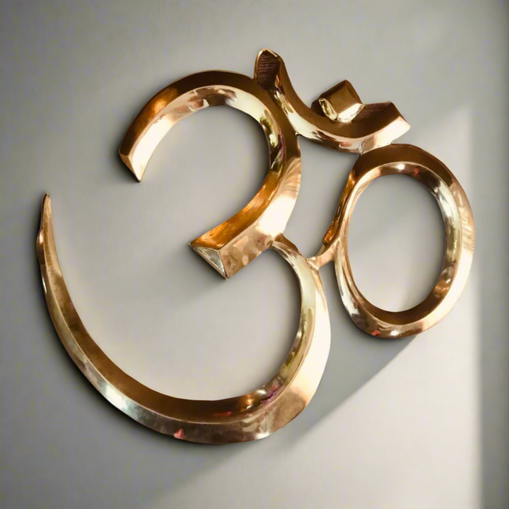 Om Brass Wall Plaque 27 cm
