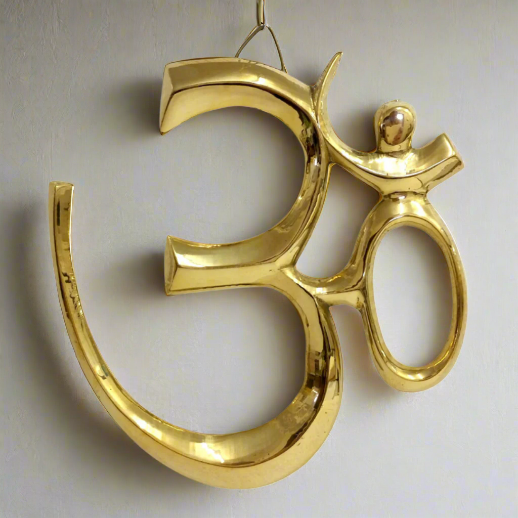 Om Brass Wall Plaque 15 cm