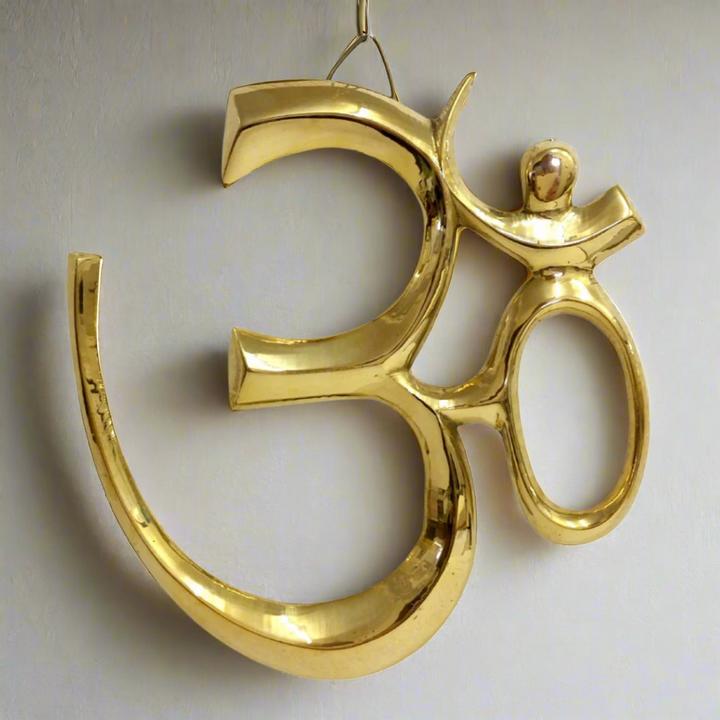 Om Brass Wall Plaque 15 cm