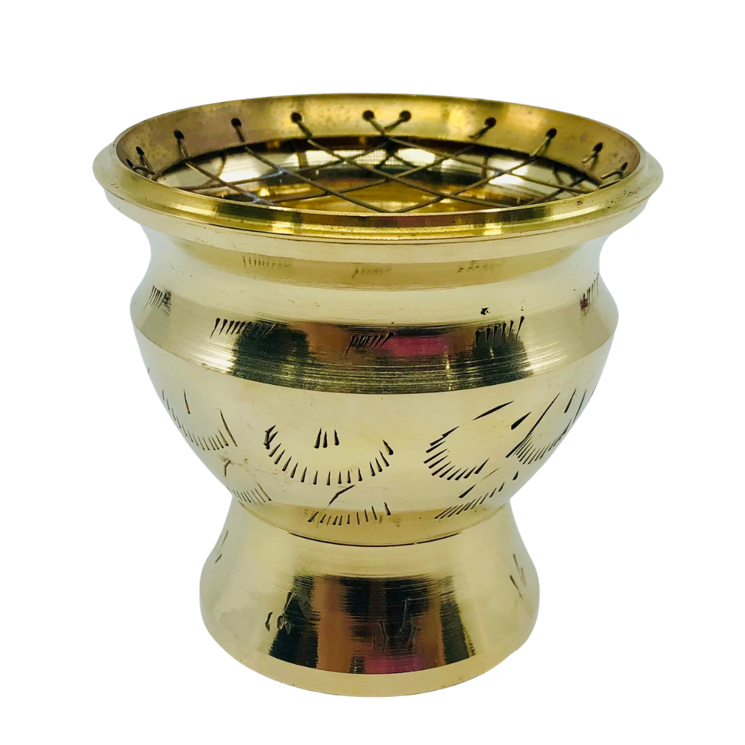 Charcoal Burner Brass Etched 7 cm