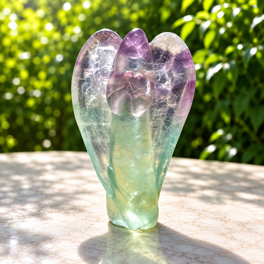 Angel Rainbow Fluorite Carving 14.2 cm | Carpe Diem With Remi