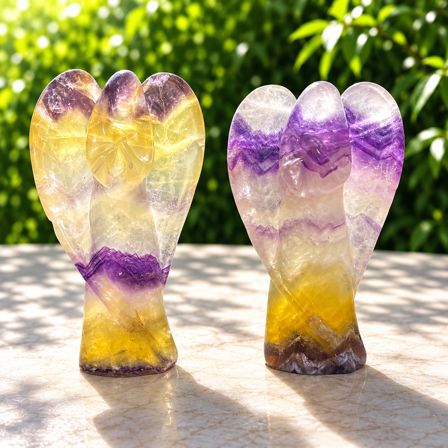 Angel Lavender Fluorite Carving 14.2 cm | Carpe Diem With Remi