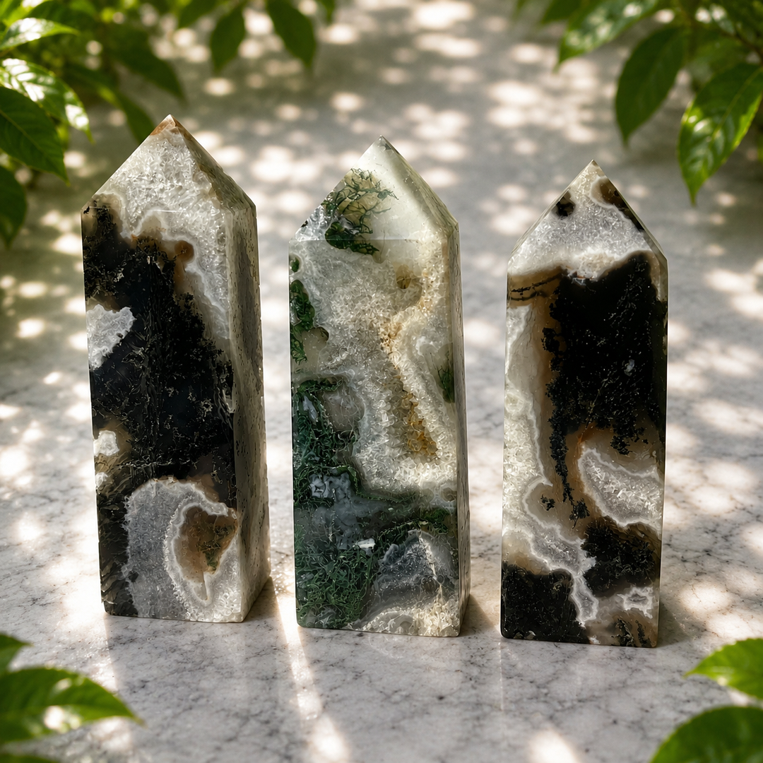 Tower Moss Agate Druzy