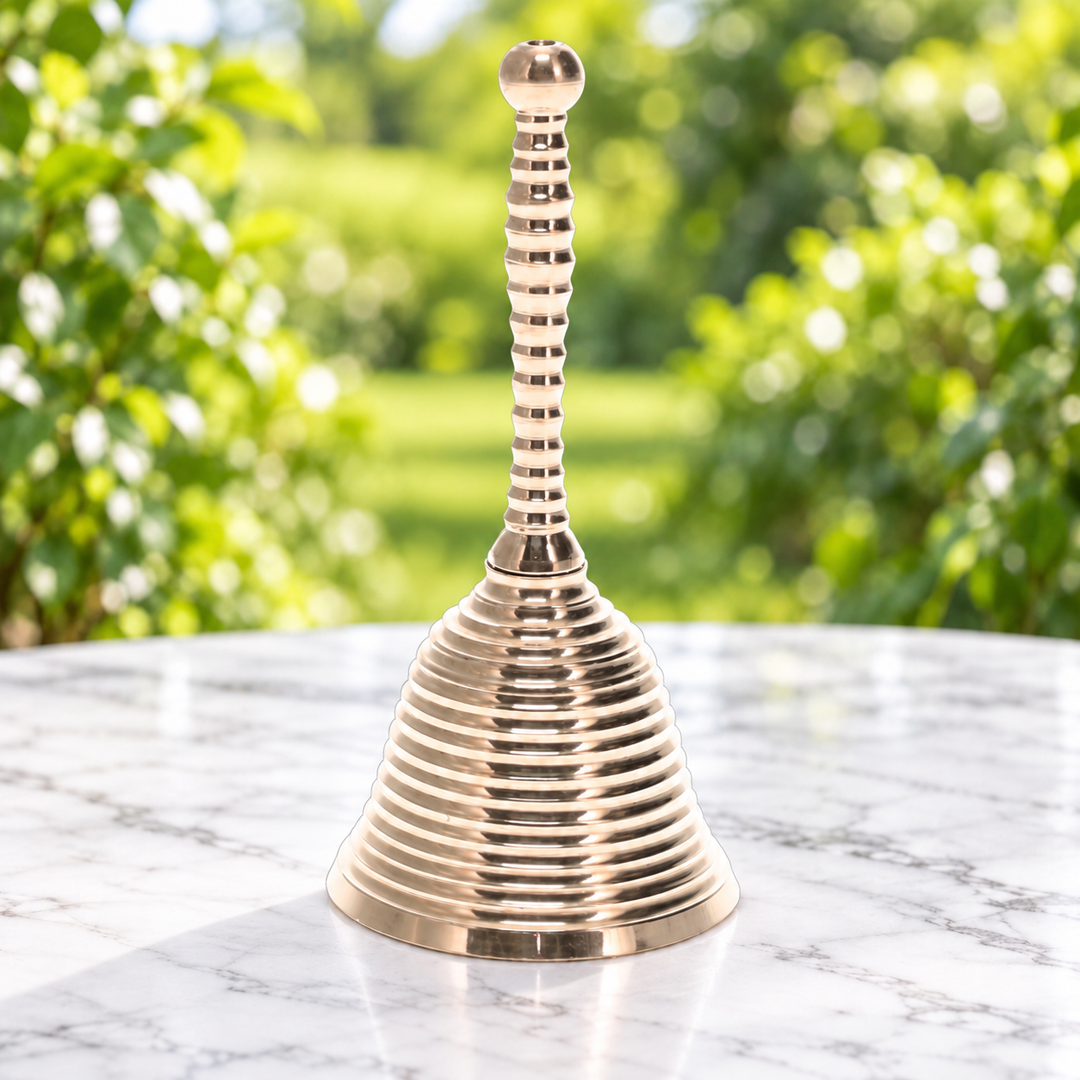 Altar Bell Brass Striped 12.7 cm | Carpe Diem With Remi