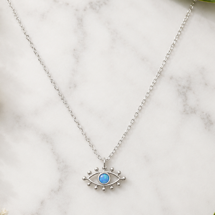 Necklace Evil Eye Opalite Blue