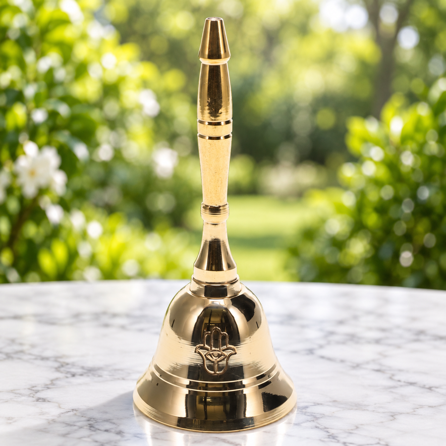 Altar Bell Hamsa Gold 10 cm | Carpe Diem With Remi