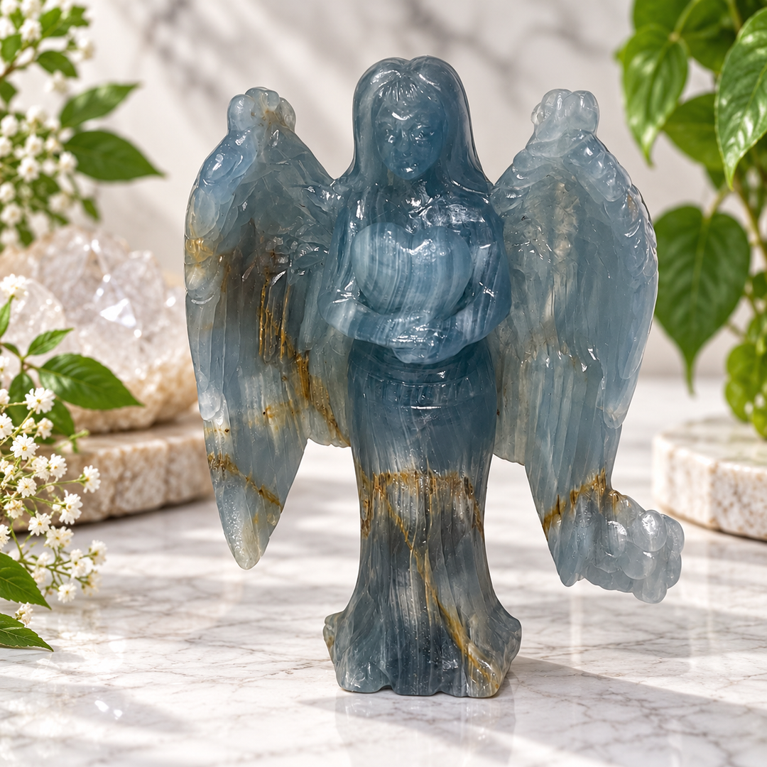 Angel Blue Onyx Hand Carved - Instore Only