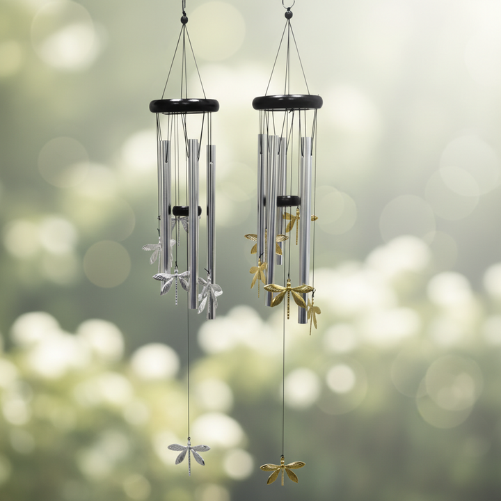 Windchime Dragonfly Silver and Gold