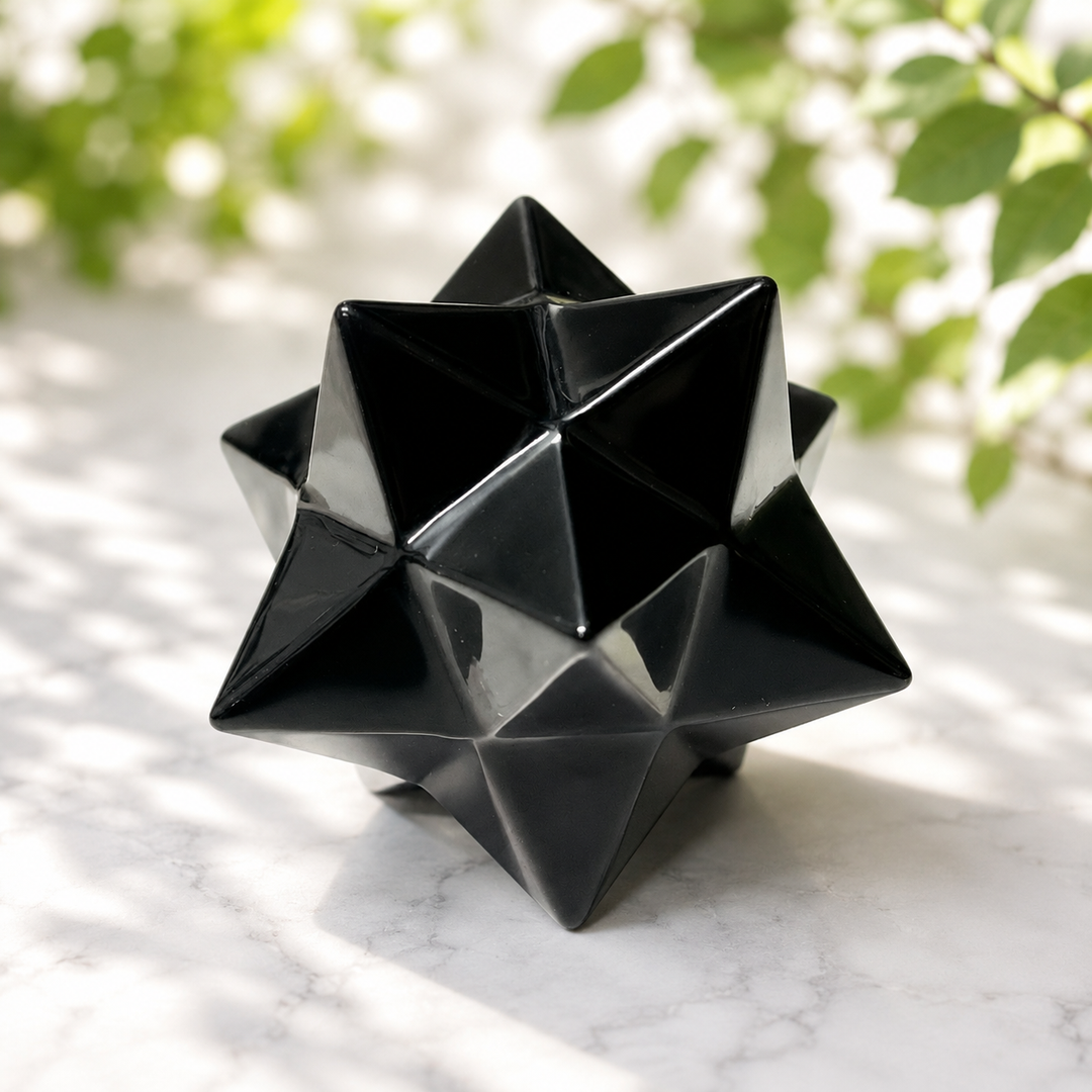 Dodecahedron Black Obsidian 5.1 cm