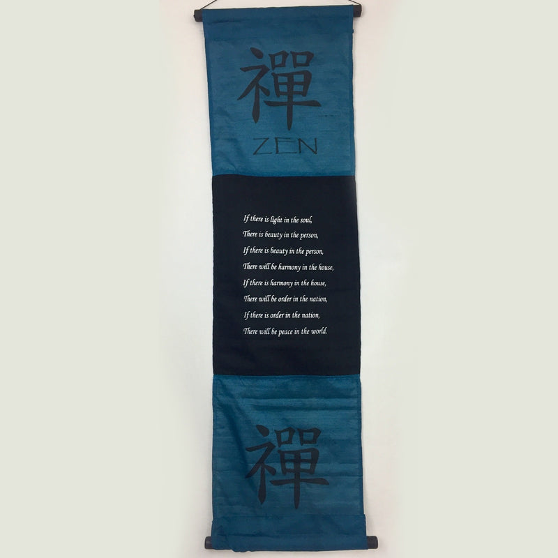 Hanging Wall Banner Zen Blue