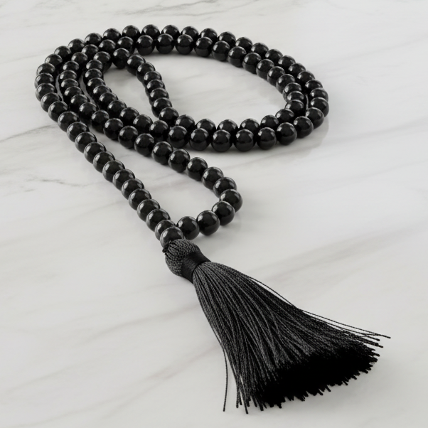 Mala Bead Black Agate 8mm