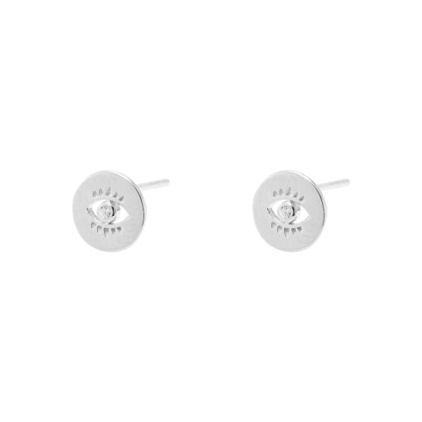 Stud Earrings Evil Eye Silver 1.2 cm