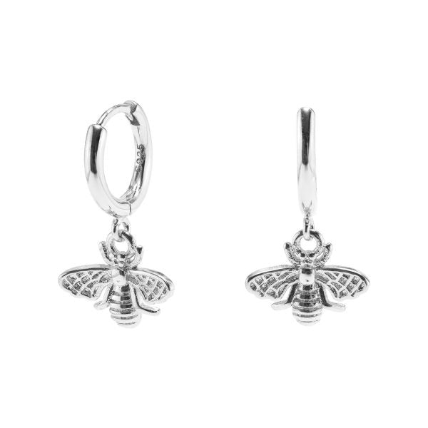 Earrings Bee Mini Hoops Silver