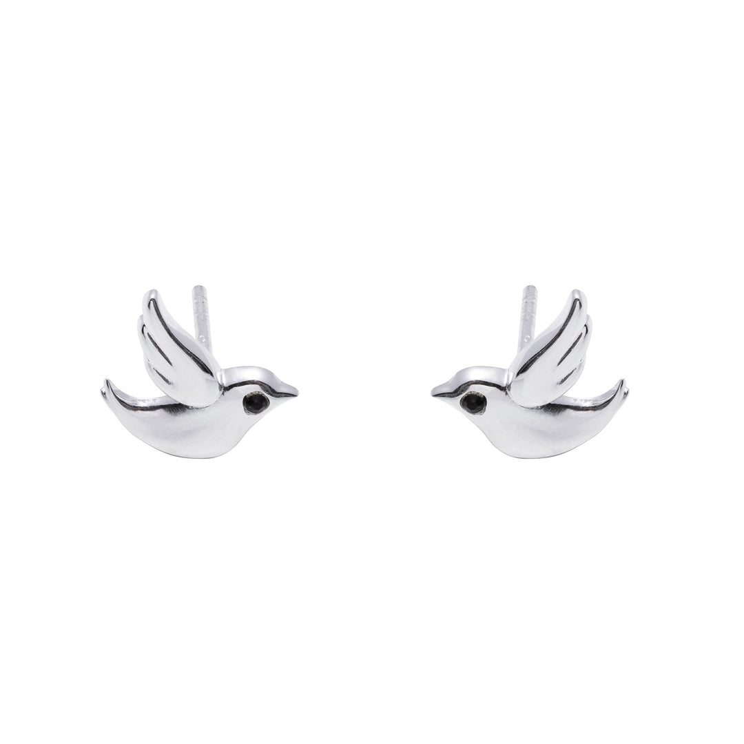 Stud Earrings Dove Silver