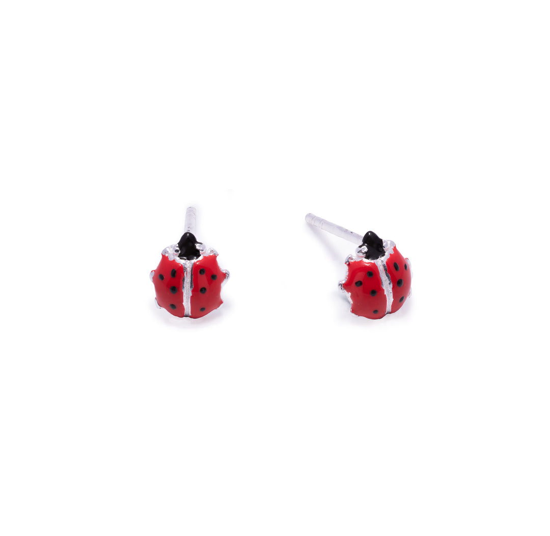Stud Earrings Ladybird Red