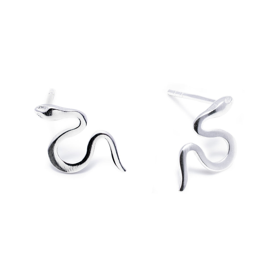 Stud Earrings Snake Silver