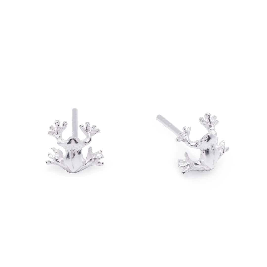 Stud Earrings Frog Silver