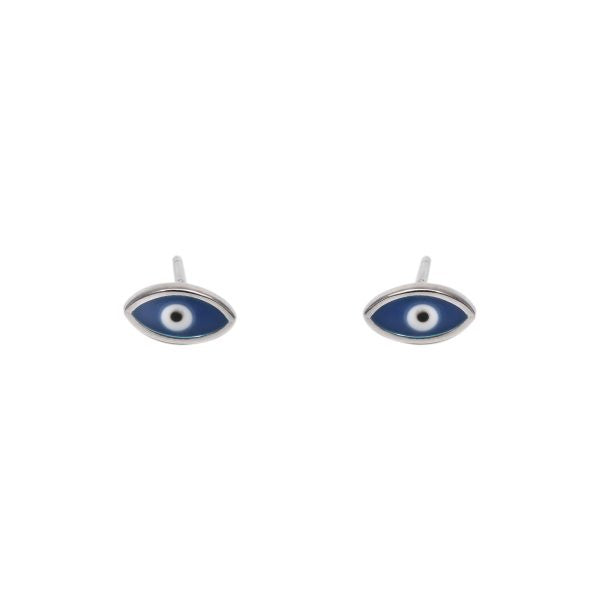 Stud Earrings Evil Eye Light Blue
