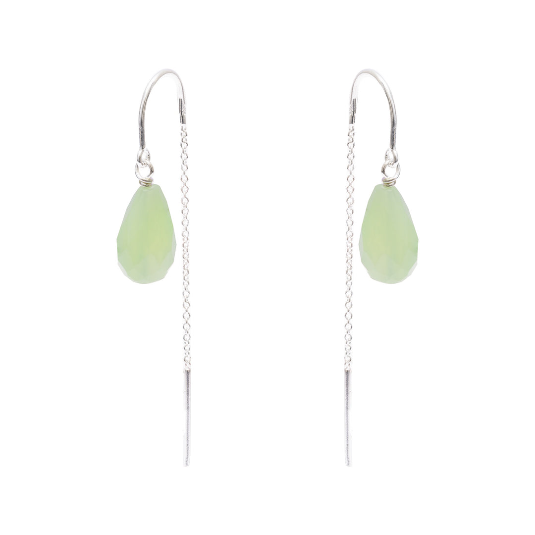 Earrings New Jade Teardrop Threads