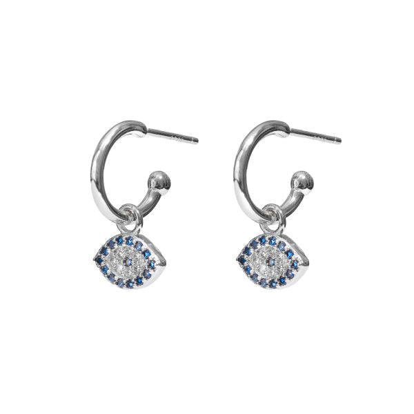 Stud Earrings Evil Eye Hoop