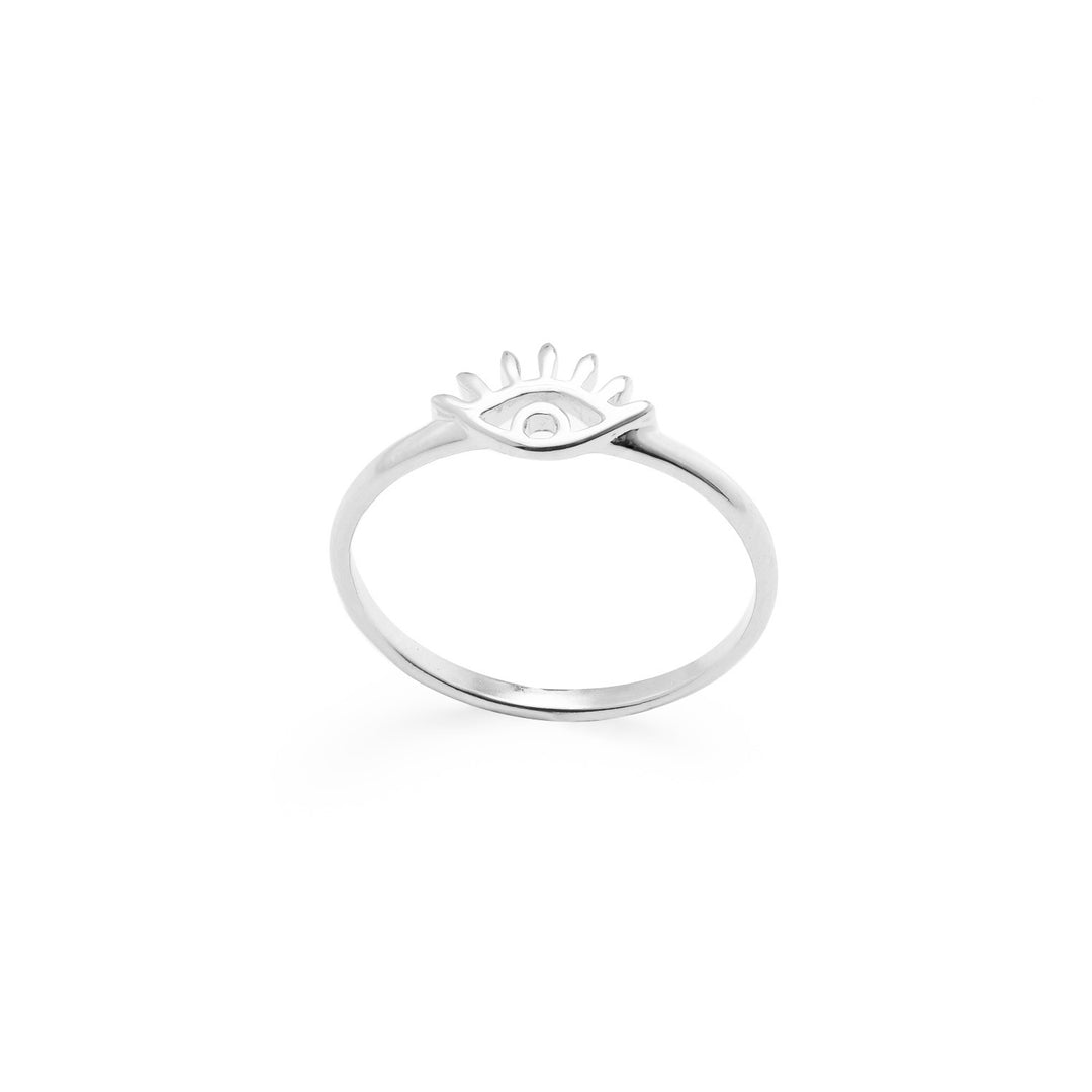 Ring Evil Eye High Polished Silver