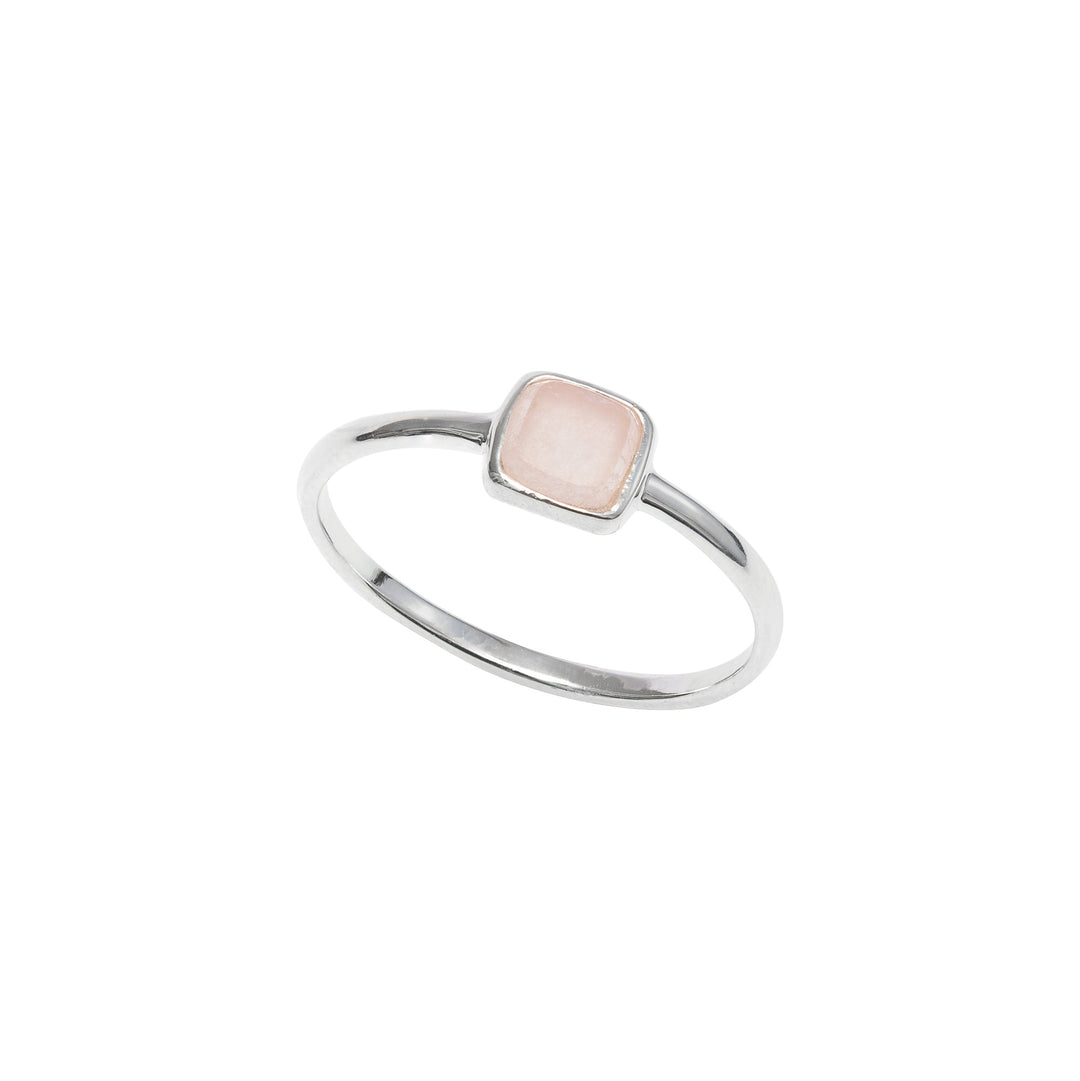 Ring Rose Quartz Square