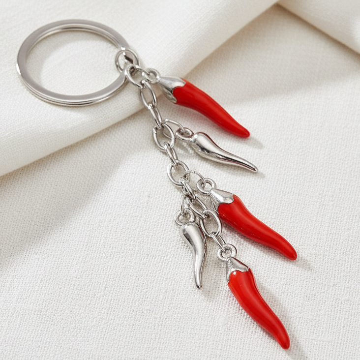 Keychain with three chillies
