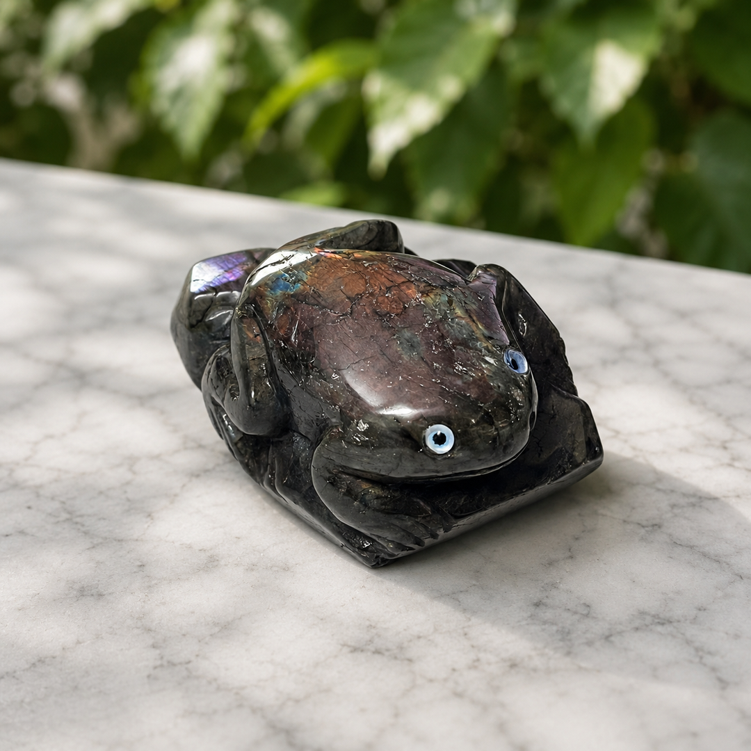 Frog Purple Labradorite Hand Carved