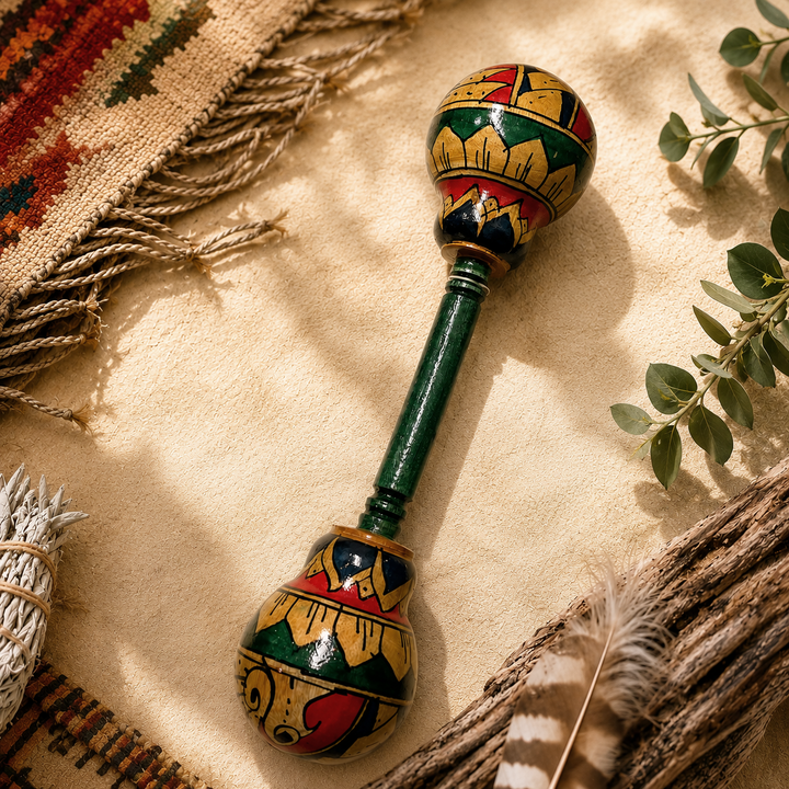 Rattle Shaman Double Headed Painted | Carpe Diem With Remi