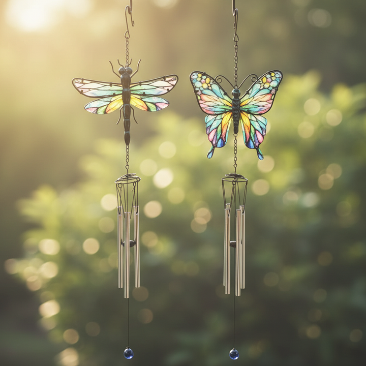 Windchime Dragonfly and Butterfly Mosaic 80 cm