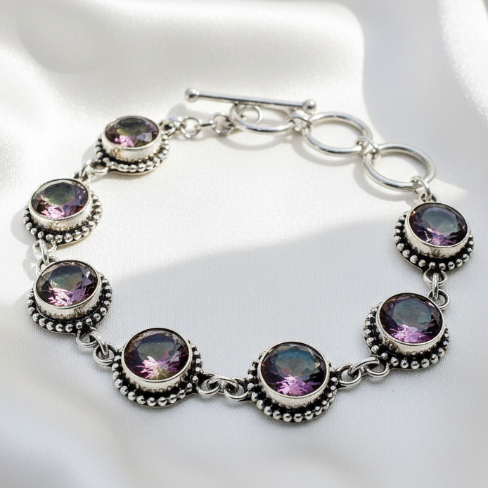 Bracelet Mystic Topaz Facets Round 0.9 cm