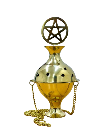 Pentagram hanging brass burner | Carpe Diem with Remi