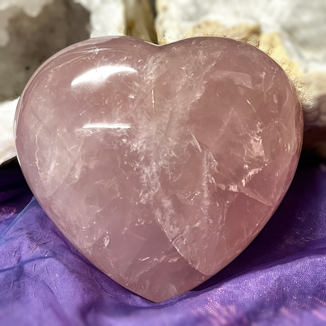 Heart Rose Quartz Puff Large 9.7 cm | Carpe Diem With Remi