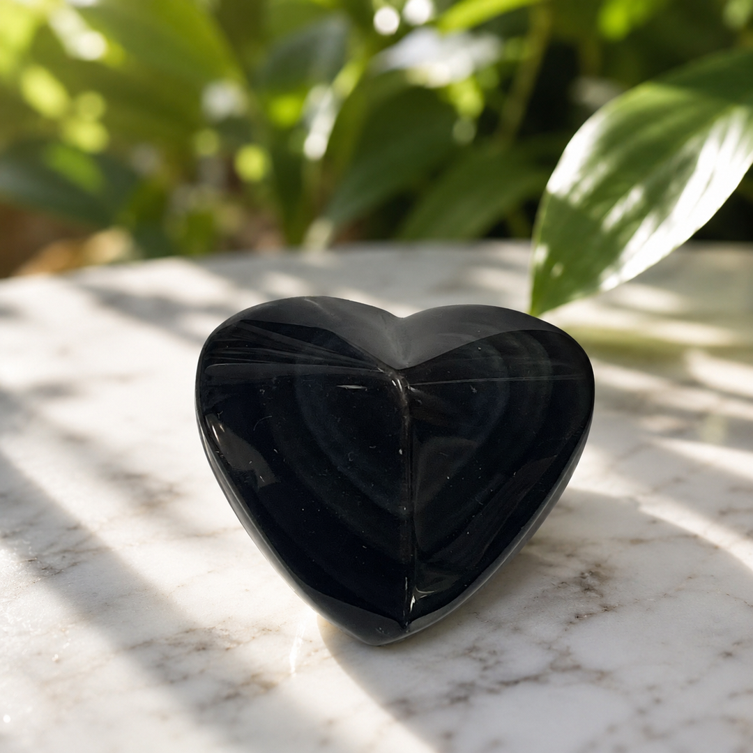 Heart Rainbow Eye Obsidian