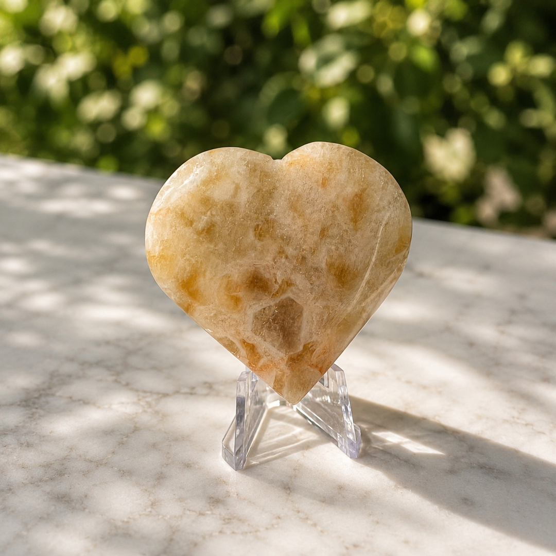 Heart Cream Flower Agate