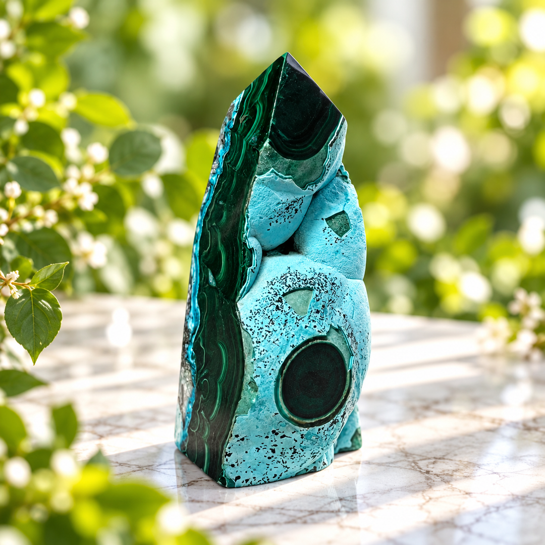 Tower Chrysocolla Malachite 7.6 cm | Carpe Diem With Remi