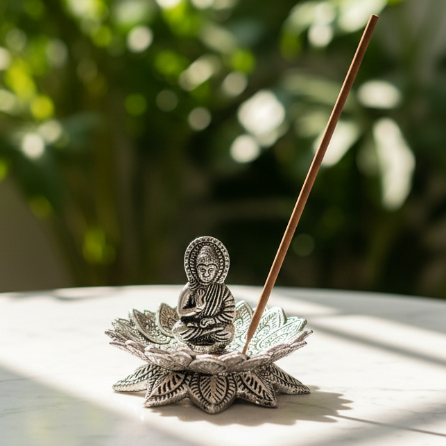 Incense Burner Buddha with Lotus 8 cm