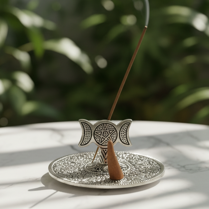 Incense Burner Triple Moon 11 cm