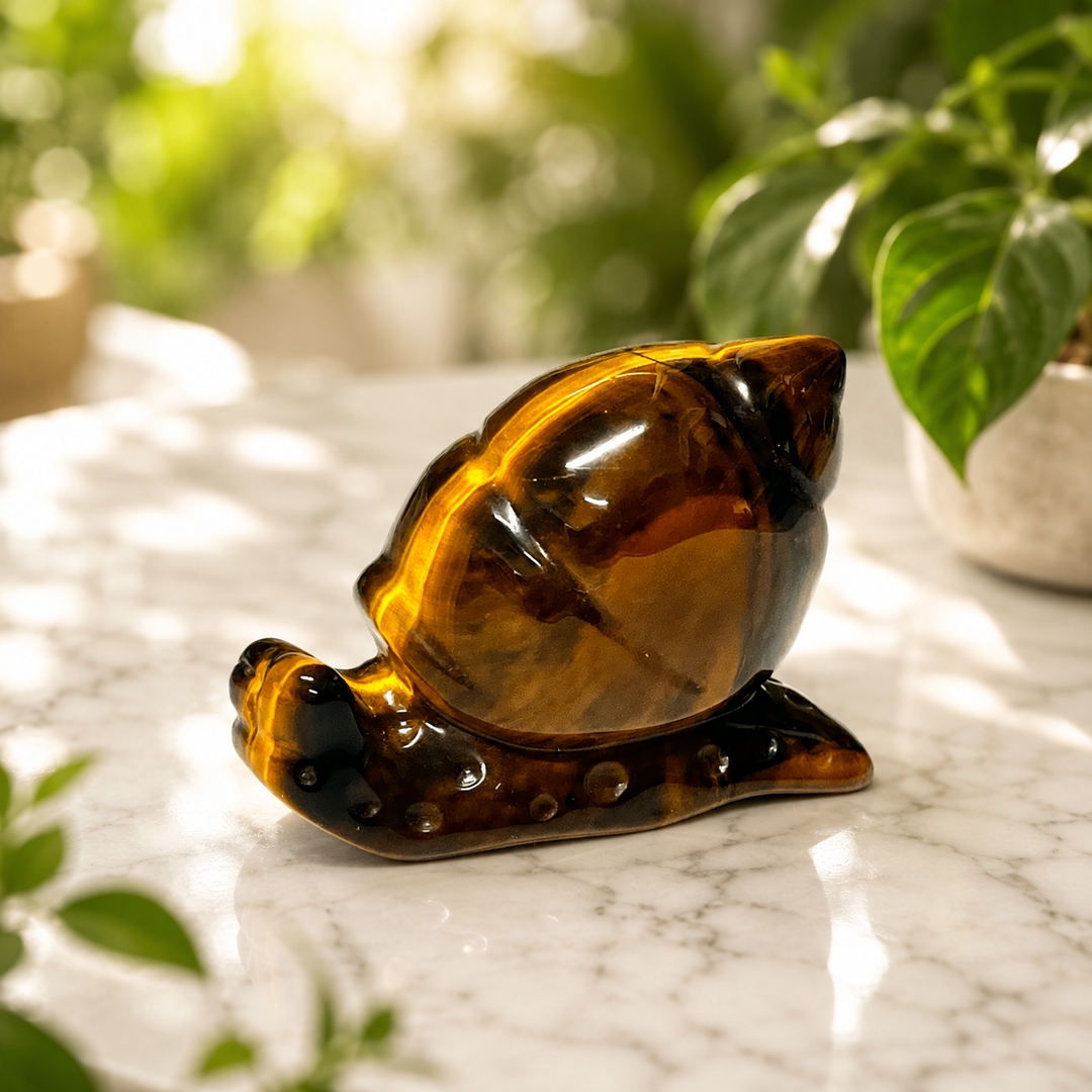 Snail Tiger Eye Gold 4.7 cm