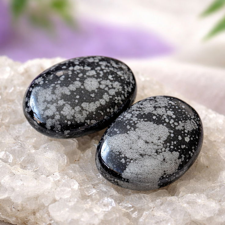Palm Stone Snowflake Obsidian 5.1 cm