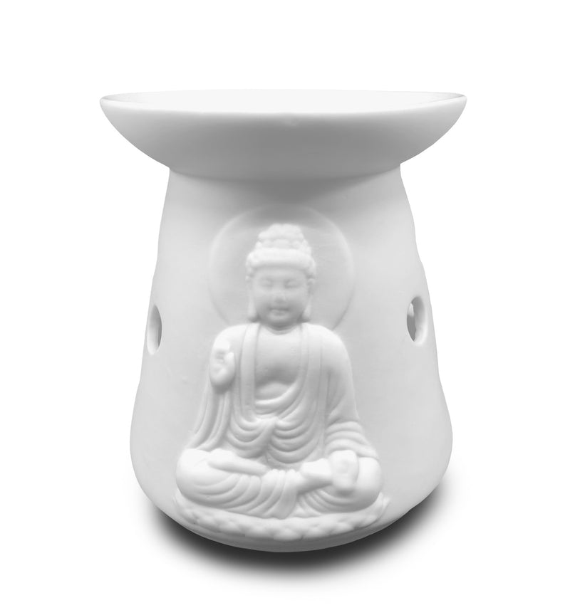 Oil Burner Buddha White Elegant 11 cm