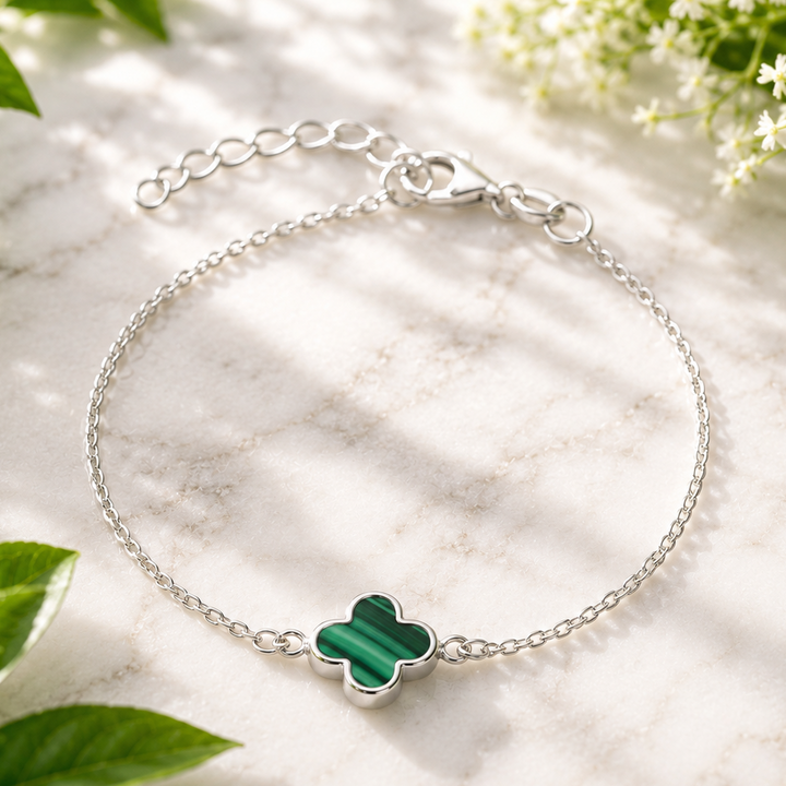 Bracelet Malachite Flower