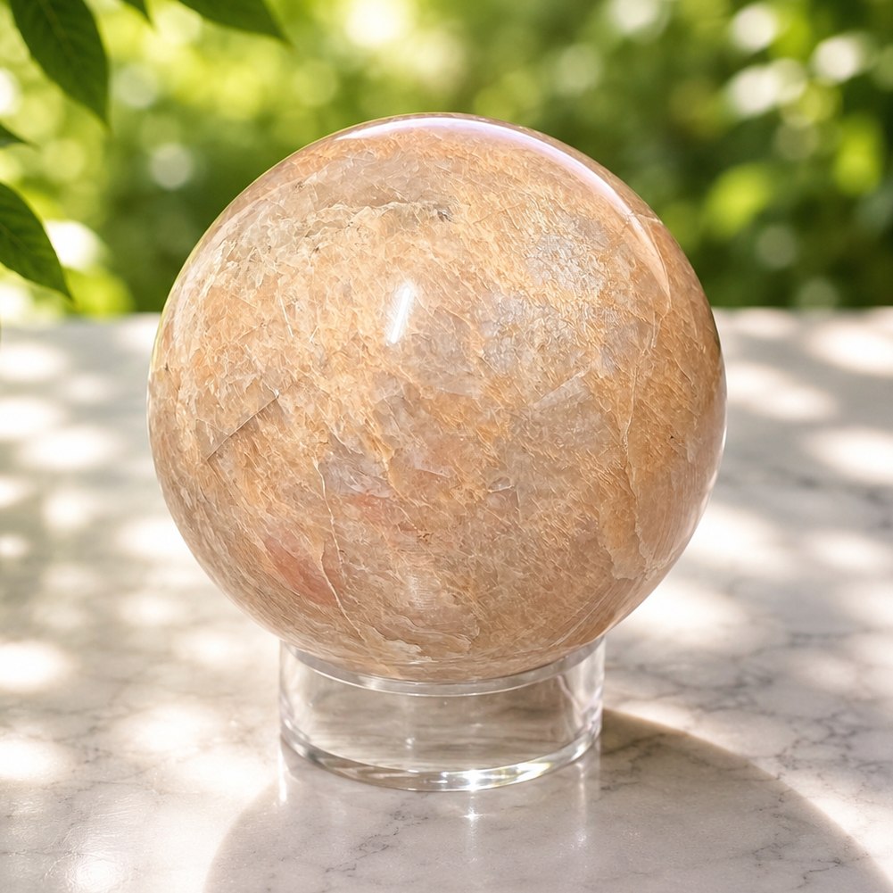 Sphere Peach Moonstone 7.4cm