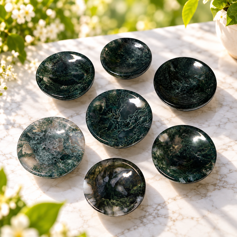 Bowl Moss Agate for Crystals | Carpe Diem With Remi