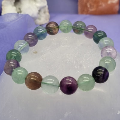 Bracelet Rainbow Fluorite 10mm Beads | Carpe Diem With Remi