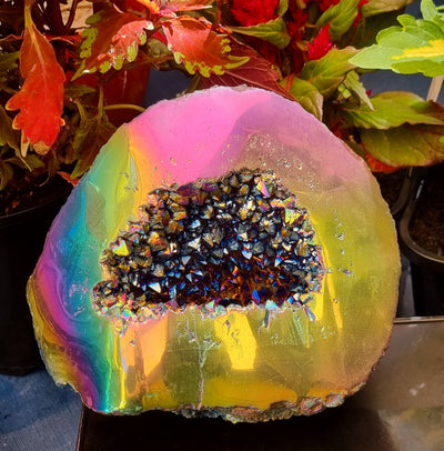 Rainbow Amethyst Aura Cluster Polished Sides | Carpe Diem With Remi