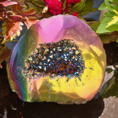 Rainbow Amethyst Aura Cluster Polished Sides | Carpe Diem With Remi